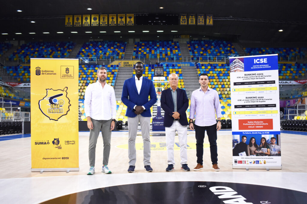 Acuerdo de colaboración entre el Club Baloncesto Gran Canaria y ICSE en el estadio.