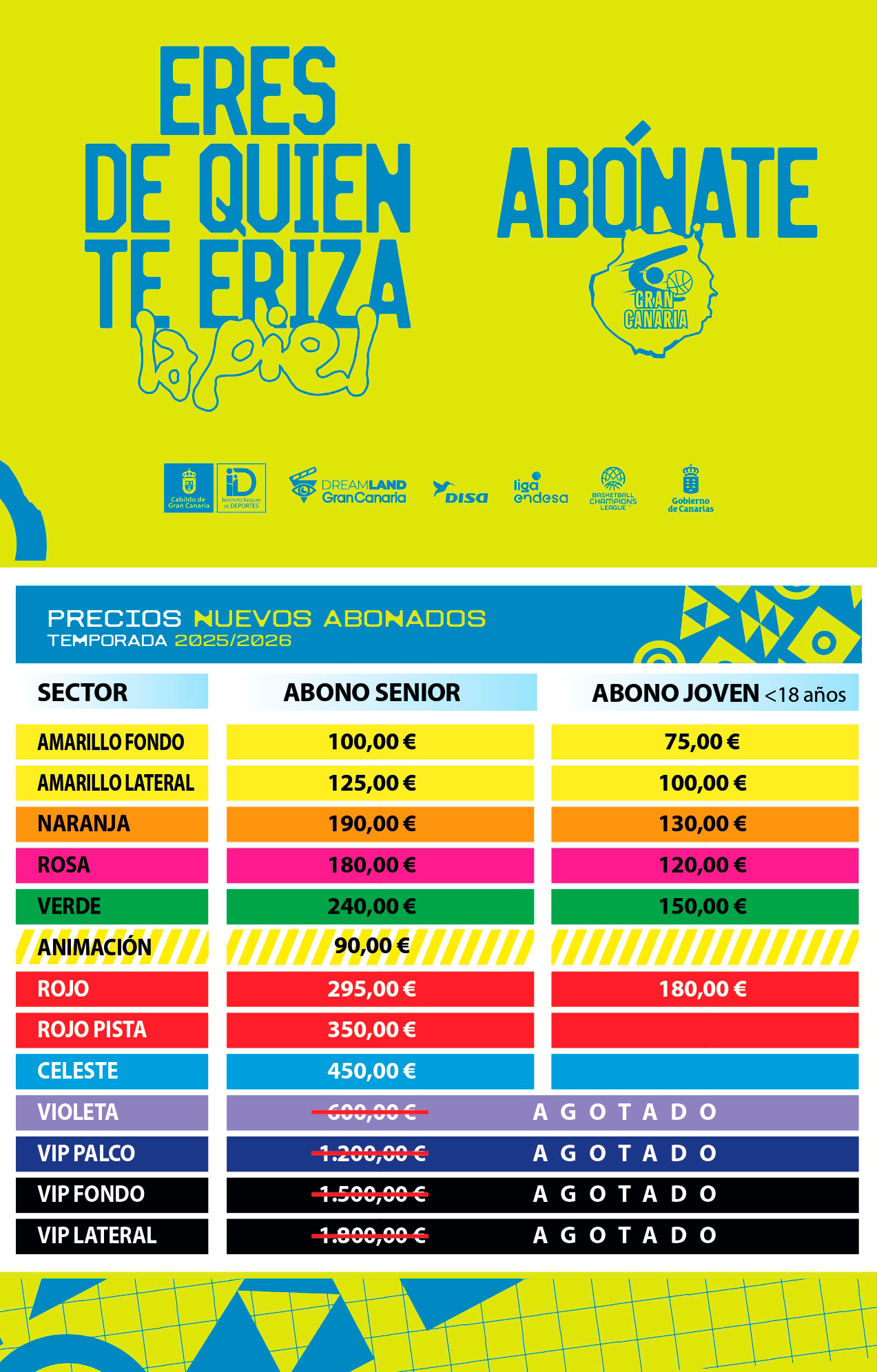 Precios campaña nuevos abonados temporada 2025/2026